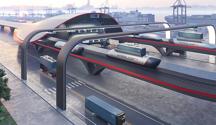 Using Hyperloop technology for container transport