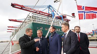 Norwegischer Kronprinz Haakon zu Besuch im Hamburger Hafen